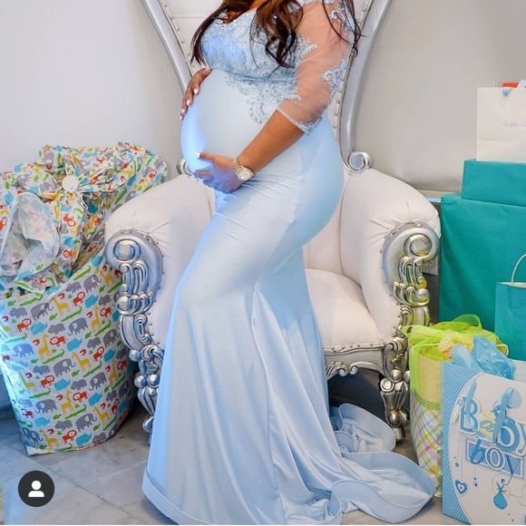 navy blue dress for baby girl Baby Shower Dresses PART TWO 💙 These blue dresses are perfect if you’re  expecting a baby boy! I love the fitted silhouettes to accentuate the bump,  but couldn’t resist the floral dress for something main image 0